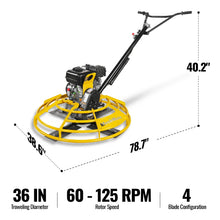 Load image into Gallery viewer, MechMaxx 5.8 HP 36 in Walk-Behind Concrete Power Trowel with Blades and Float Pan, PT36Z