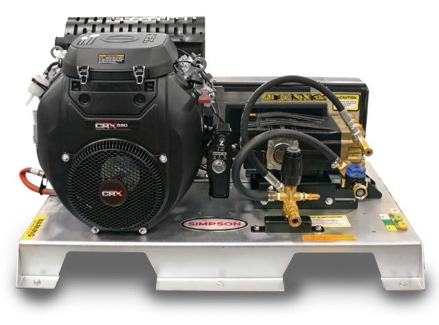 Simpson TM2810241E 2800 PSI 10.0 GPM Professional Skid Pressure Washer Honda GX690 Electric Start, UDOR® Belt Drive Pump, Aluminum Base