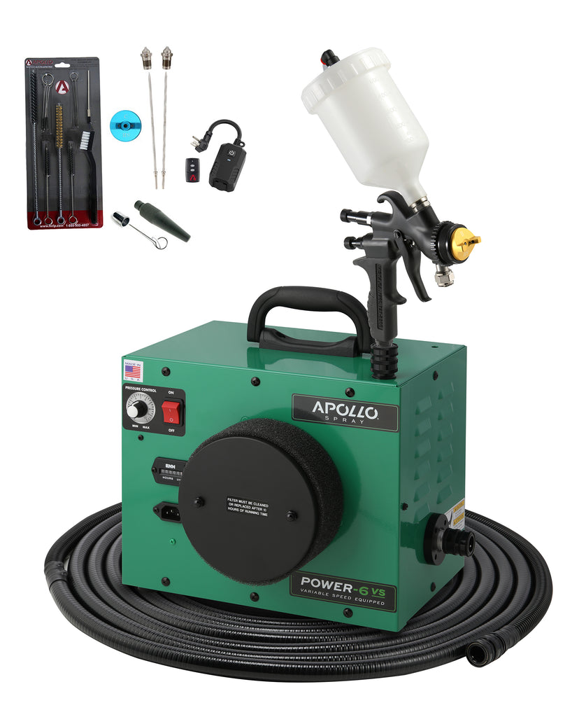 Apollo PW6-VS+110-7700GT-600-13-BHS POWER-6 VS HVLP Paint Spray System – PLUS Package with 1.3mm Nozzle and Gravity Feed Cup