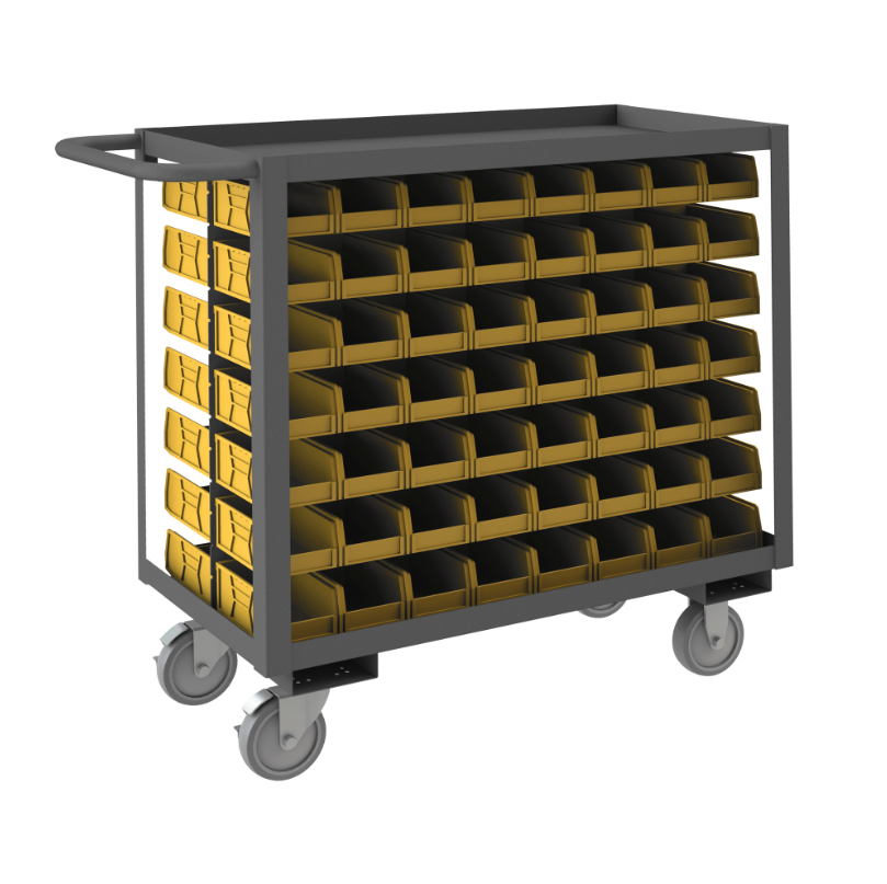 Durham RSC-1836-BLP-112-220-95 Stock Cart, 2 Shelves, 112 Bins, 18-1/4 X 42-1/4 X 37-5/8