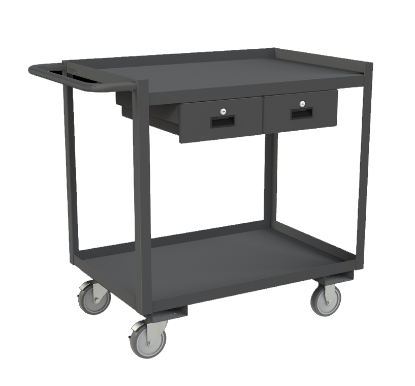 Durham RSC-2436-2-2DR-95 Stock Cart, 2 Shelves, 2 Drawers, 24-1/4 X 42-1/4 X 37-5/8