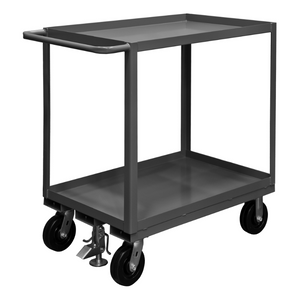 Durham RSC-3048-2-2.4K-ALU-FL-95 Stock Cart, 2 Shelves, Floor Lock, 30-1/4 X 54-1/4 X 39