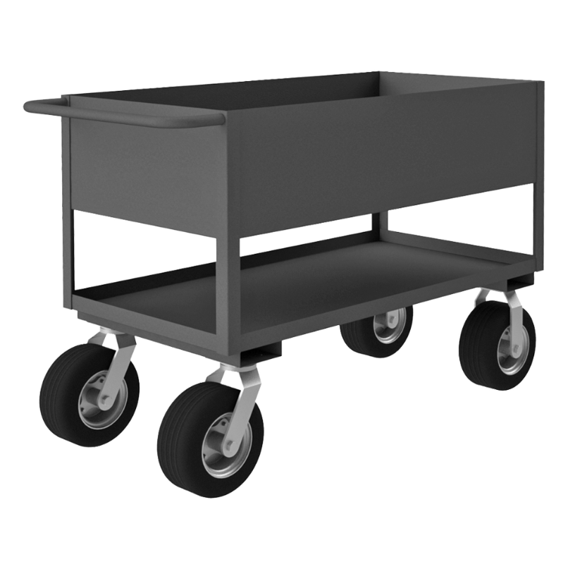 Durham RSC12-244836-2-10SPN-95 Stock Cart, 2 Shelves With High Lips, 24-1/4 X 54-1/4 X 36