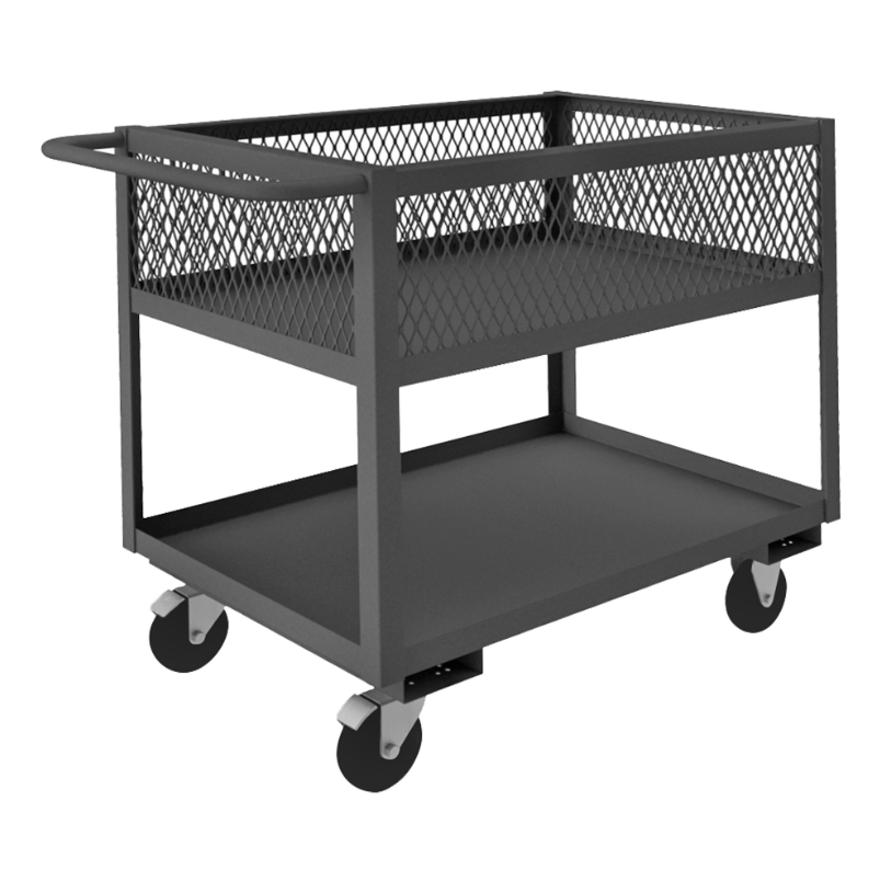 Durham RSC12-EX1830-2-5PO-95 Stock Cart, 2 Shelves With High Lips, 18-3/8 X 36-1/4 X 35-1/8