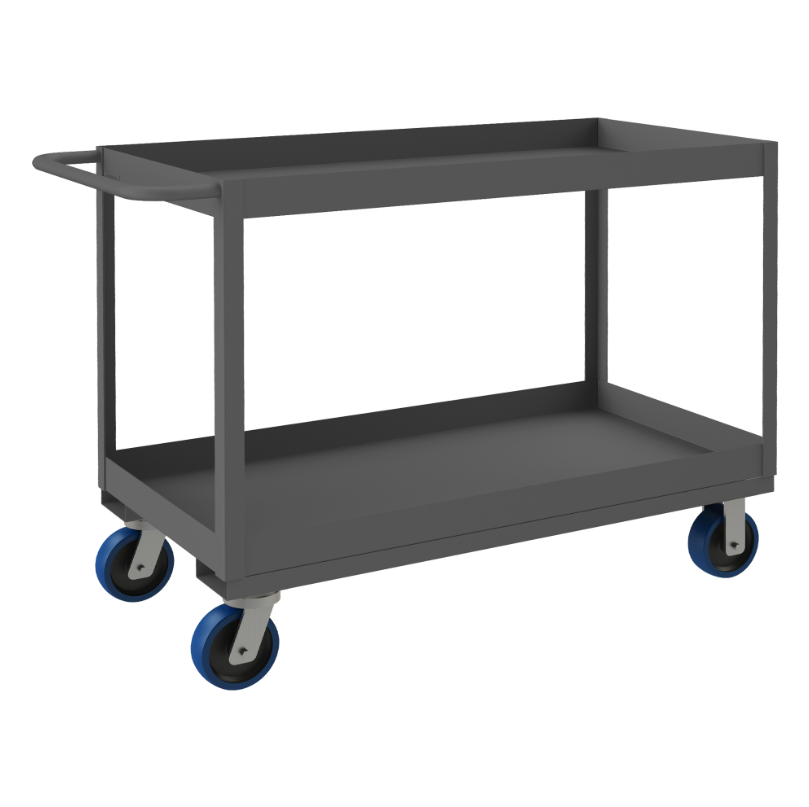 Durham RSC3-2448-2-3.6K-6PU-95 Stock Cart, 2 Shelves With High Lips, 24-1/4 X 54-1/4 X 37-5/8