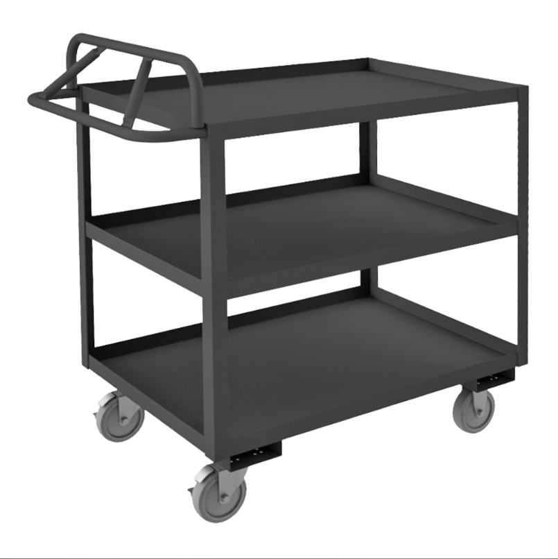 Durham RSCE-304841-3-95 Stock Cart, 3 Shelves, Ergonomic Handle, 30-1/4 X 54-1/4 X 40-7/8