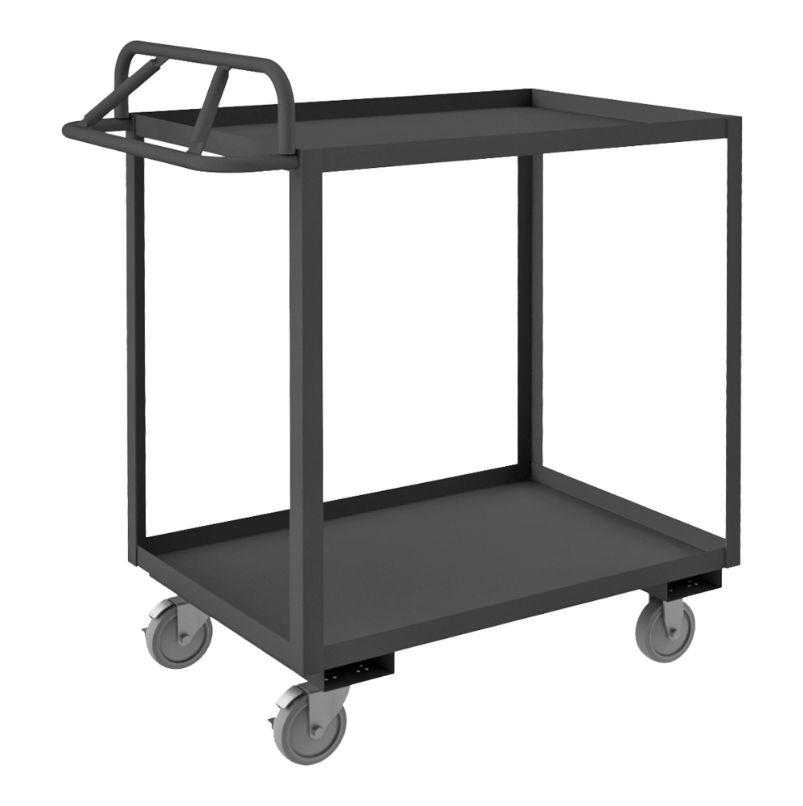 Durham RSCE-243648-2-95 Stock Cart, 2 Shelves, Ergonomic Handle, 24-1/4 X 42-1/4 X 47-3/4