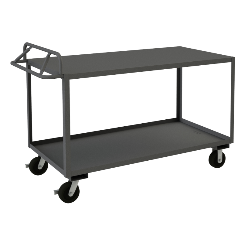 Durham RSCE-1830-2-3.6K-TLD-95 Stock Cart, 2 Shelves, Ergonomic Handle, 18-1/4 X 36-1/4 X 45