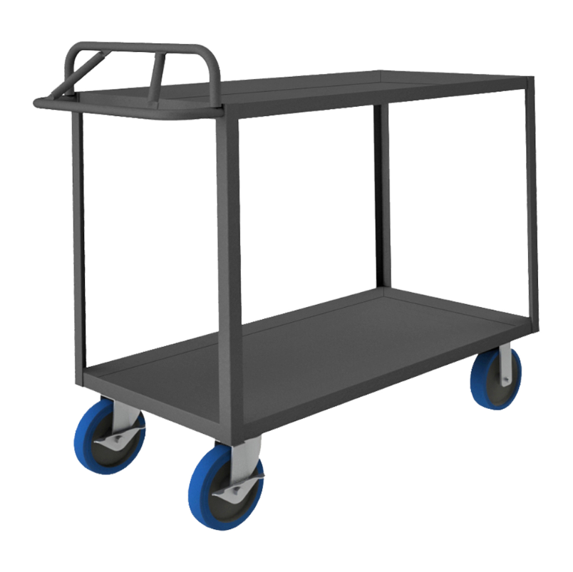 Durham RSCE-3060-2-ALD-8PUSB-95 Stock Cart, 2 Shelves, Ergonomic Handle, 30-1/4 X 66-1/4 X 40-3/4