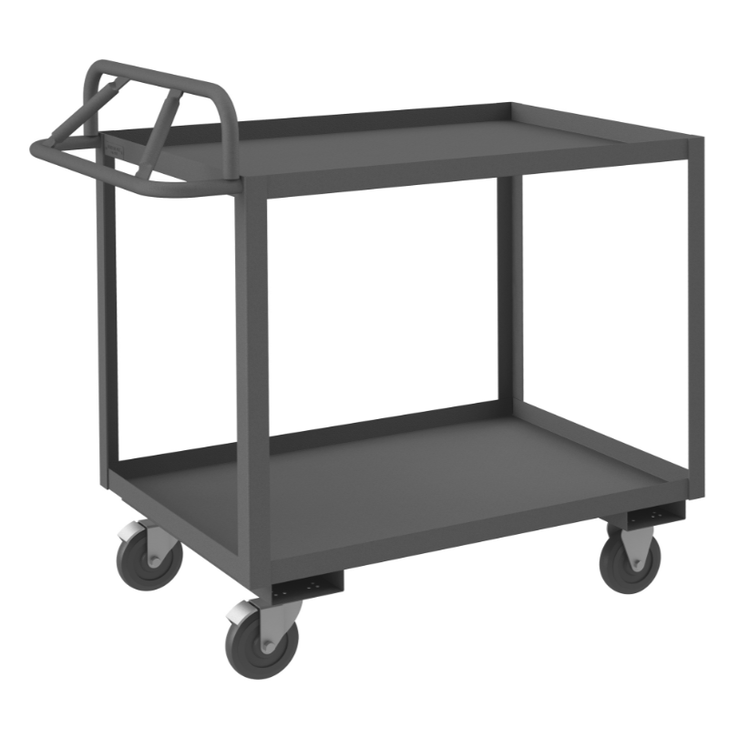 Durham RSCE1P-2448-2-5PO-95 Stock Cart, 2 Shelves, Ergonomic Handle, 24-1/4 X 54-1/4 X 40-7/8