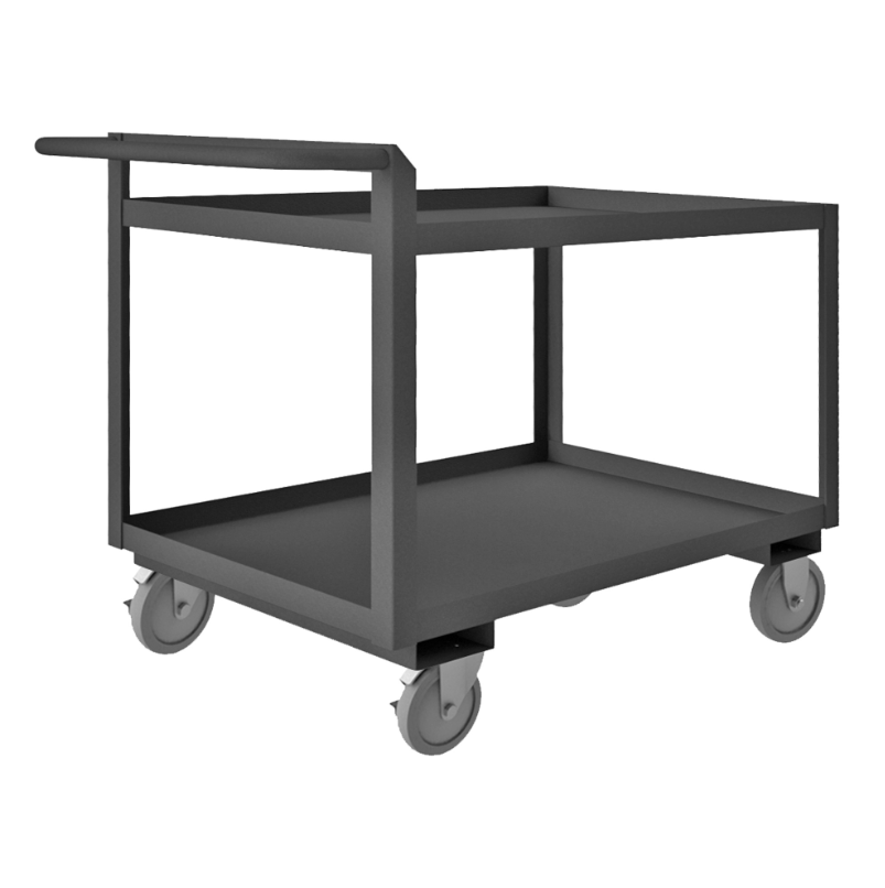 Durham RSCR364836ALU5PU95 Stock Cart, 2 Shelves, Raised Handle, 36-1/4 X 54-1/4 X 36