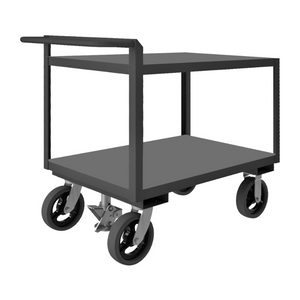 Durham RSCR244836ALDFL8MR95 Stock Cart, 2 Shelves, Raised Handle, Floor Lock, 24-1/4 X 54-1/4 X 36-1/16