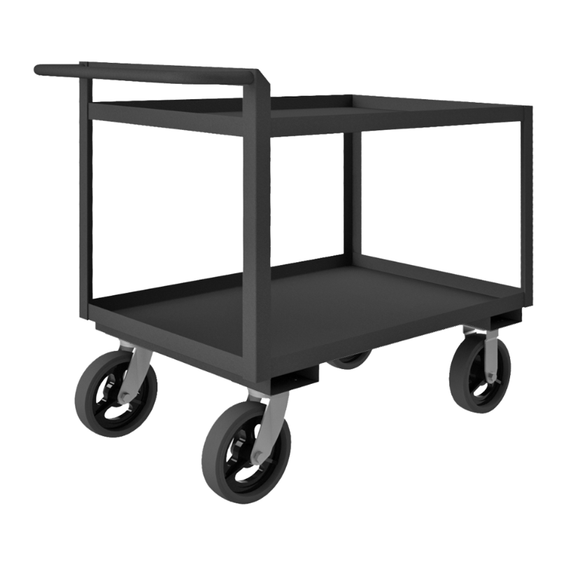 Durham RSCR-304838-ALD-95 Stock Cart, 2 Shelves, Raised Handle, 30-1/4 X 54-1/4 X 37-7/8