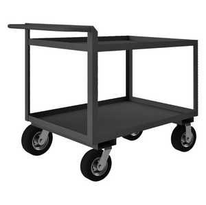 Durham RSCR243638ALU8PN95 Stock Cart, 2 Shelves, Raised Handle, 24-1/4 X 42-1/4 X 37-7/8