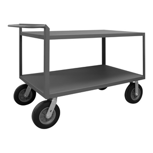 Durham RSCR244838ALD10SPN95 Stock Cart, 2 Shelves, Raised Handle, 24-1/4 X 54-1/4 X 38-1/4