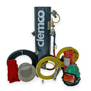 Clemco 01039 1 Cubic Foot  Blast Machine Packages with 1/2” piping 10” diameter Manual Sand Valve Sandblast Pots - Apollo HP SaFety Gear