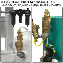 Load image into Gallery viewer, Pirate Brand 888-2470-00704PB Relieving Safety Valve Pop Off Kit, Asme, 150 Psig, 1602 Scfm, 1-1/4" NPT, Top Venting Outlet, Hard Seat, 250 CFM Air Dryer &amp; C-Series Blasters