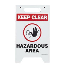 Load image into Gallery viewer, Two-Sided Keep Clear Hazardous Area Floor Sign