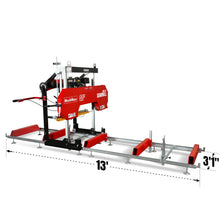 Load image into Gallery viewer, MechMaxx 32" Portable Sawmill, 420cc 15HP E-Start Gasoline Engine, 26.5" Board Width, 13' Track Length, SM-32