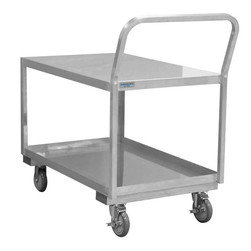 Durham SLDO16304825PU Stainless Low Deck Cart, 2 Shelves, 30-1/8 X 52-3/4 X 38-1/8