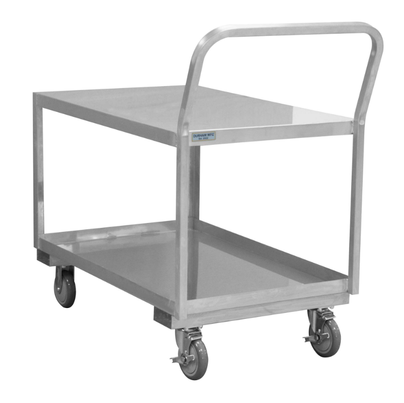 Durham SLDO16243625PU Stainless Low Deck Cart, 2 Shelves, 24-1/8 X 40-3/4 X 38-1/8