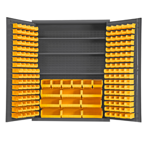 Durham SSC-185-3S-NL-95 Cabinet, 14 Gauge, 3 Shelves, 185 Yellow Bins, 60 X 24 X 78