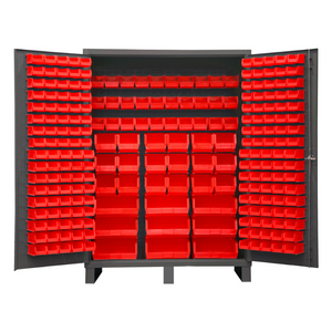 Durham SSC-227-1795 Cabinet, 14 Gauge, 227 Red Bins, 60 X 24 X 84