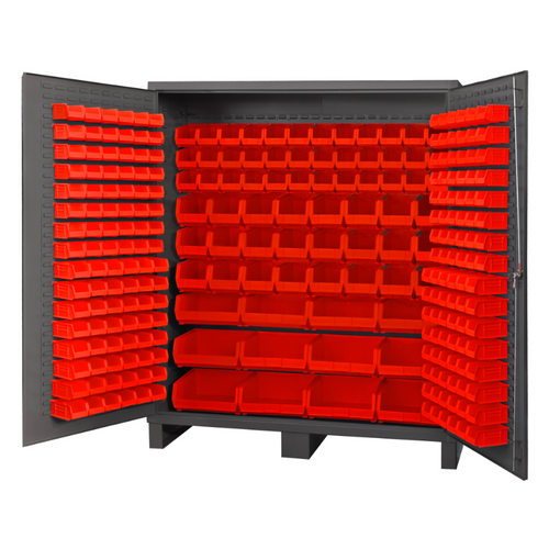 Durham SSC-722484-BDLP-264-1795 Cabinet, 14 Gauge, 264 Red Bins, 72 X 24 X 84