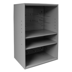 Durham 057A-95-ND Abrasive Storage Cabinet With Pegboard, Wall Mountable, 2 Adjustable Shelves, Gray