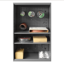 Load image into Gallery viewer, Durham 057A-95-ND Abrasive Storage Cabinet With Pegboard, Wall Mountable, 2 Adjustable Shelves, Gray