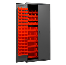 Load image into Gallery viewer, Durham 2500-138B-1795 Cabinet, 16 Gauge, 138 Red Bins, 36 X 24 X 84