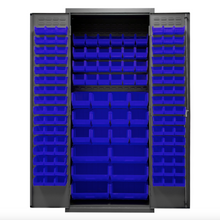 Load image into Gallery viewer, Durham 2500-138B-5295 Cabinet, 16 Gauge, 138 Blue Bins, 36 X 24 X 84