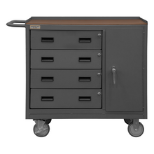 Load image into Gallery viewer, Durham 2211A-TH-LU-95 Mobile Bench Cabinet, 1 Shelf, Hard Board Top, 18-1/4 X 42-1/8 X 36-3/8