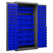 Load image into Gallery viewer, Durham 2501-BDLP-126-5295 Cabinet, 16 Gauge, 126 Blue Bins, 36 X 24 X 72