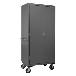 Durham 2501M-BLP-30-95 Mobile Cabinet, 16 Gauge, 30 Yellow Bins, 36 X 24 X 81