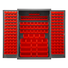 Load image into Gallery viewer, Durham 2502-186-1795 Cabinet, 16 Gauge, 186 Red Bins, 48 X 24 X 72