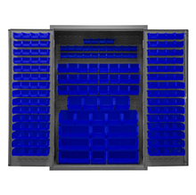 Load image into Gallery viewer, Durham 2502-186-5295 Cabinet, 16 Gauge, 186 Blue Bins, 48 X 24 X 72