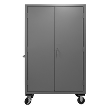 Load image into Gallery viewer, Durham 2502M-BLP-42-5295 Mobile Cabinet, 16 Gauge, 42 Blue Bins, 48 X 24 X 81