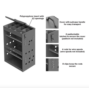 Durham 295-95 Small Wire & Terminal Storage Cabinet, 4 Rods, Insert With 12 Compartments