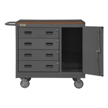 Load image into Gallery viewer, Durham 3121-TH-95 Mobile Bench Cabinet, 4 Drawers, Hard Board Top, 24-1/4 X 42-1/8 X 36-3/8