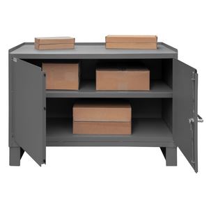 Durham 3403NVSLF-95 Stationary Workstation, 1 Shelf, 2 Doors, Leveling Feet, 48-1/8 X 24-1/4 X 36-3/16