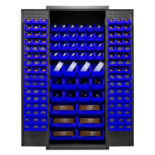 Load image into Gallery viewer, Durham 3500-138B-5295 Cabinets, 14 Gauge, 138 Blue Bins, 36 X 24 X 84