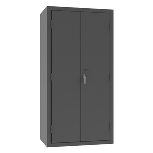 Durham 3501524RDR-5295 Cabinet, 14 Gauge, 4 Drawer, 2 Shelves, 12 Door Shelves, 52 Blue Bins, 36 X 24 X 72