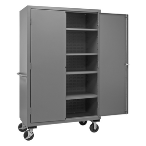 Durham 3502M-BLP-4S-95 Mobile Cabinet, 14 Gauge, 5 Shelves, 48 X 24 X 81