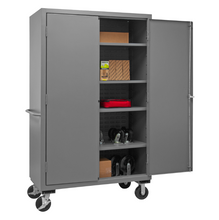 Load image into Gallery viewer, Durham 3502M-BLP-4S-95 Mobile Cabinet, 14 Gauge, 5 Shelves, 48 X 24 X 81