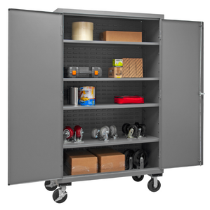 Durham 3502M-BLP-4S-95 Mobile Cabinet, 14 Gauge, 5 Shelves, 48 X 24 X 81