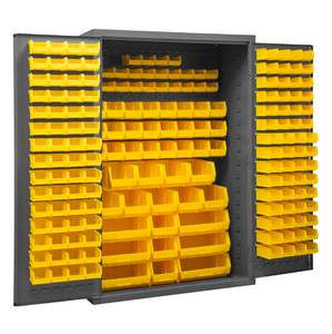 Durham 3502-186-95 Cabinet, 14 Gauge, 186 Yellow Bins, 48 X 24 X 72