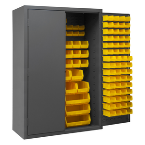 Durham 3502-186-95 Cabinet, 14 Gauge, 186 Yellow Bins, 48 X 24 X 72