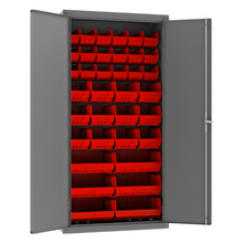 Load image into Gallery viewer, Durham 3602-BLP-36-1795 Cabinet, 14 Gauge, 36 Red Bins, 36 X 18 X 72