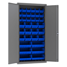 Load image into Gallery viewer, Durham 3602-BLP-36-5295 Cabinet, 14 Gauge, 36 Blue Bins, 36 X 18 X 72